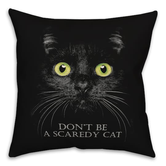 Scaredy Cat Spun Poly Throw Pillow